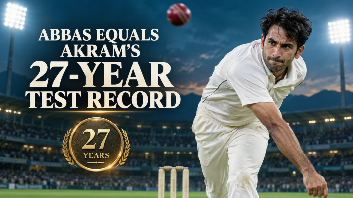 Abbas equals Wasim Akram’s 27-yr-old Test record