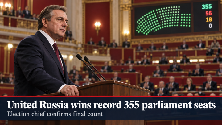 Putin’s United Russia party wins record 355 parliament seats: election chief