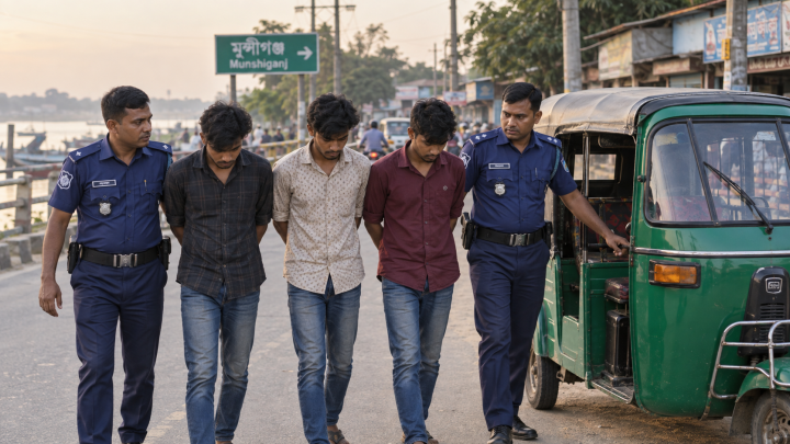 Three youths arrested with stolen CNG in Munshiganj