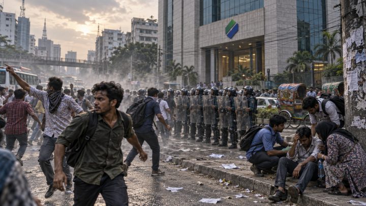 Clash erupts outside Islami Bank HQ in Motijheel, 30 injured