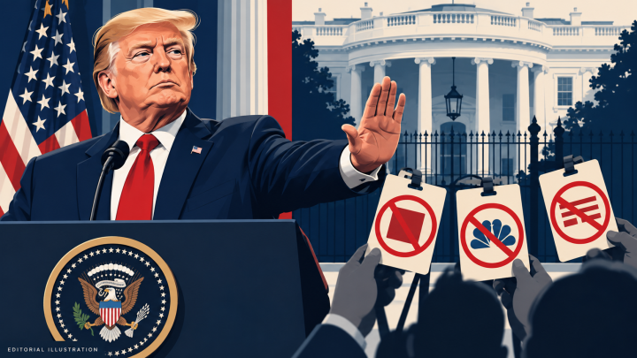 Trump bans CNN, MS NOW, Politico from White House