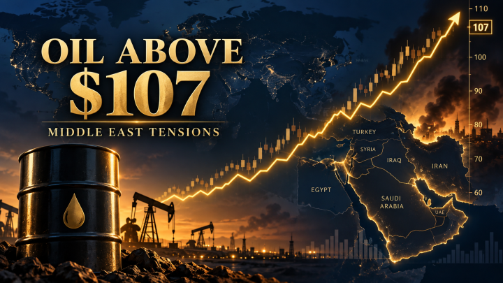 Oil prices rise above $107 amid Middle East tensions
