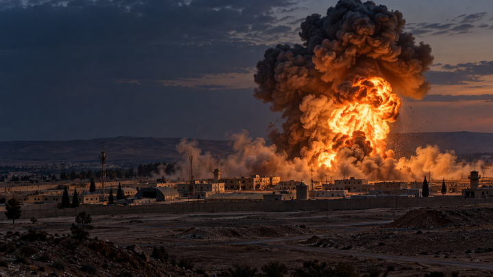 Massive blast hits Syrian Military base