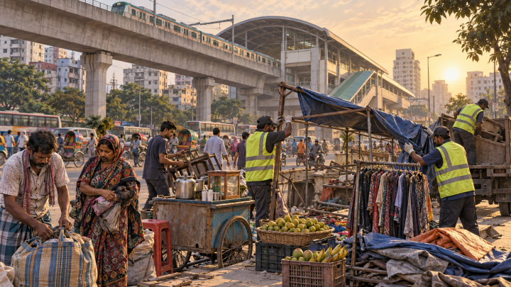 Floating shops evicted from Mirpur-10 metro station