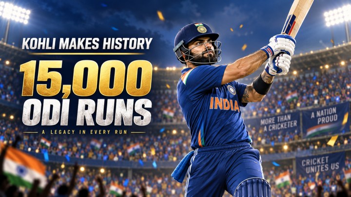 Kohli makes history with 15,000 ODI runs