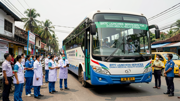 BRTC launches bus services for Dhaka Medical health workers
