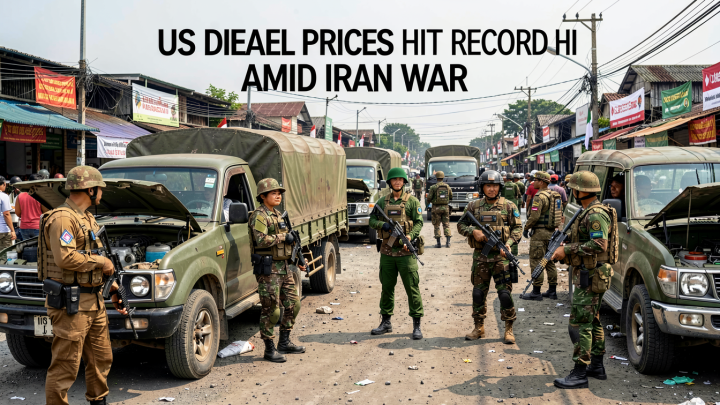 US diesel prices hit record high amid Iran war