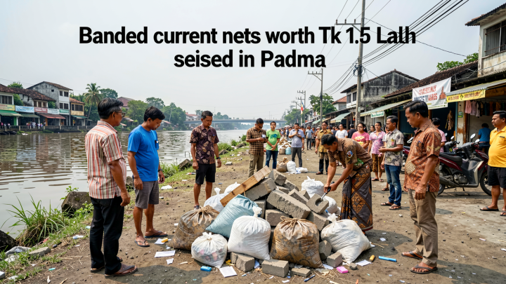 Banned current nets worth Tk 1.5 Lakh seized in Padma