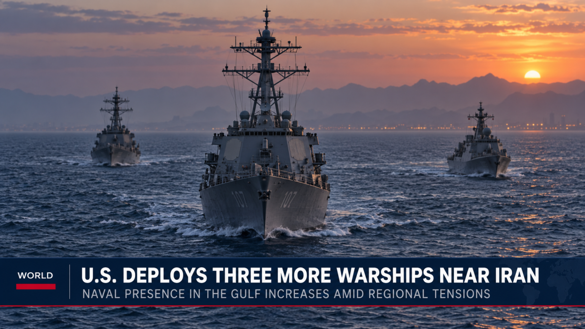 US deploys three more warships near Iran