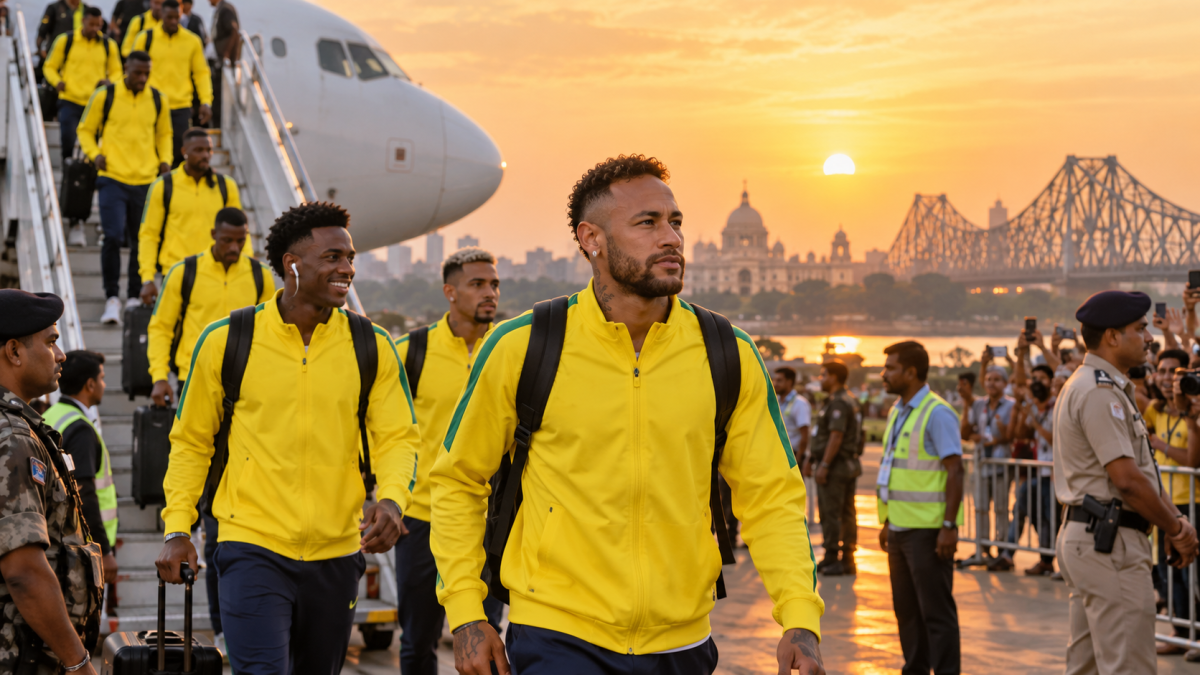 Vinícius, Brazil squad land in Kolkata