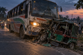 2 killed as bus crushes battery-run van in Kushtia